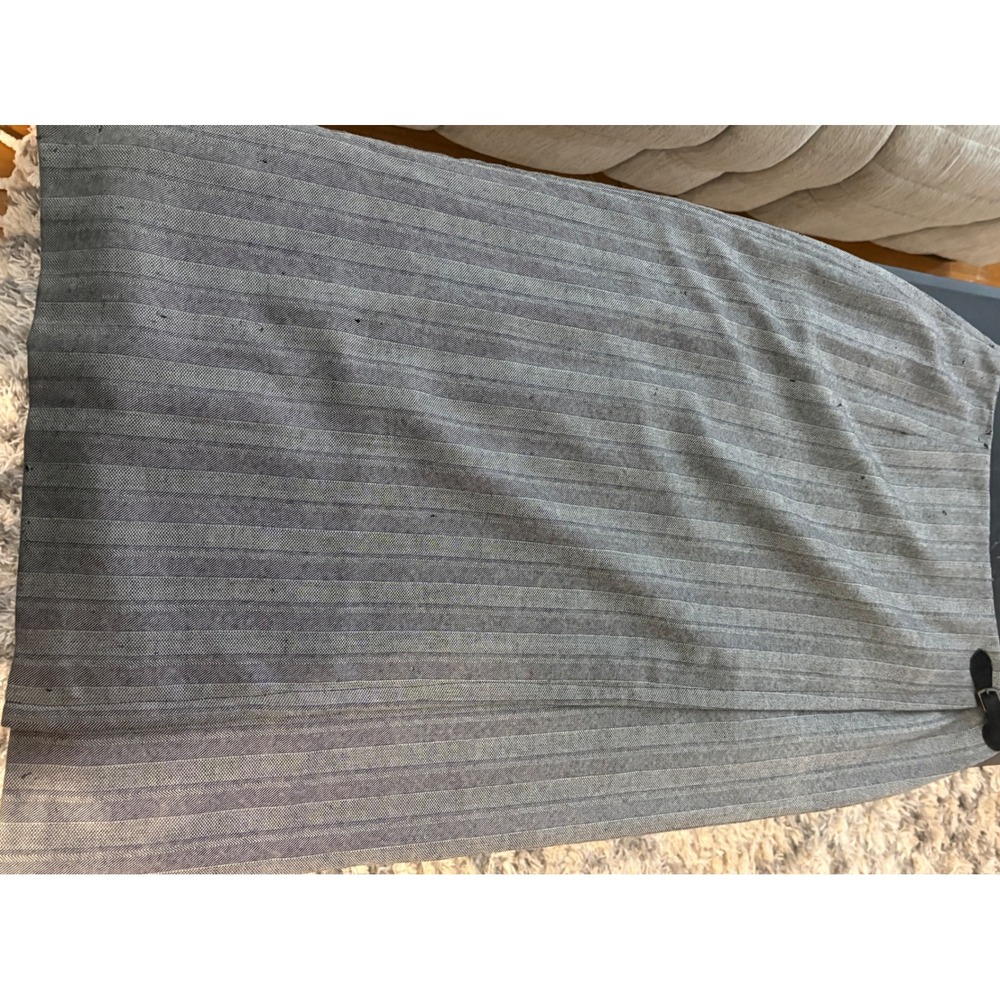 Rafaella Vintage 100% Pure New Wool Herringbone Kilt‎ Midi Skirt Grey Size 14